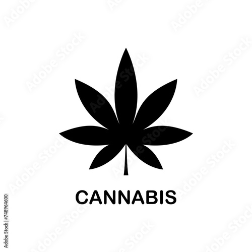 Marijuana Leaf Emblem. Cannabis symbol vector. CBD icon or sign. Medicine marijuana