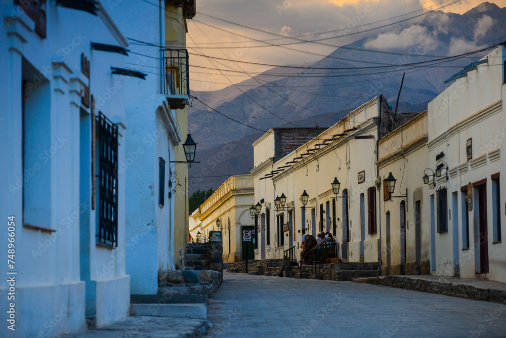 Dramatic twilight in the small and historic town of Cachi, Valles Calchaquíes, Salta province, northwest Argentina.