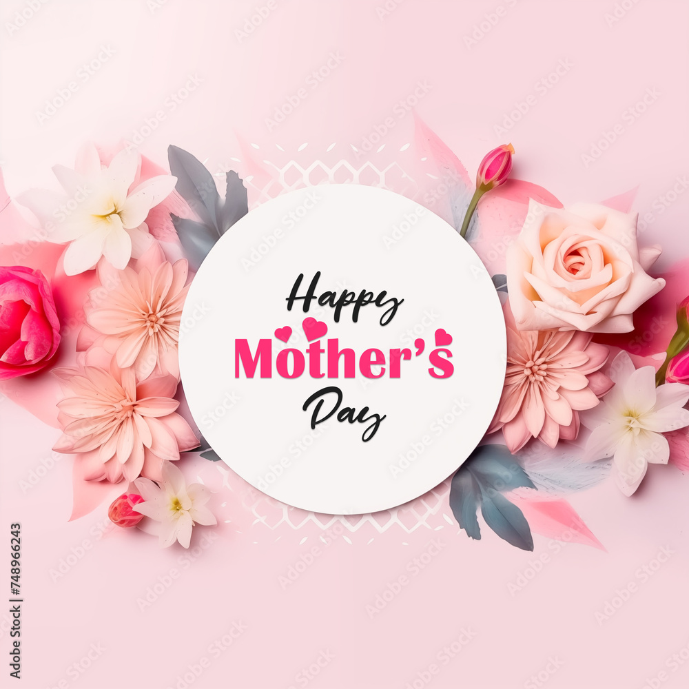 Happy Mother's Day Greeting Card Design with Flower for Banner, Flyer, Invitation, Brochure, Poster Happy Mother's Day Greeting Card Design with Flower for Banner, Flyer, Invitation, Brochure, Poster