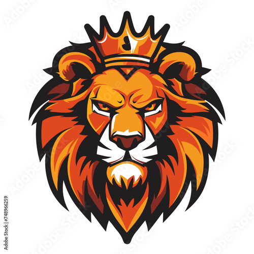 Lion king in crown esport vector logotype  logo lion king  icon lion king  sticker lion king  symbol lion king  emblem lion king
