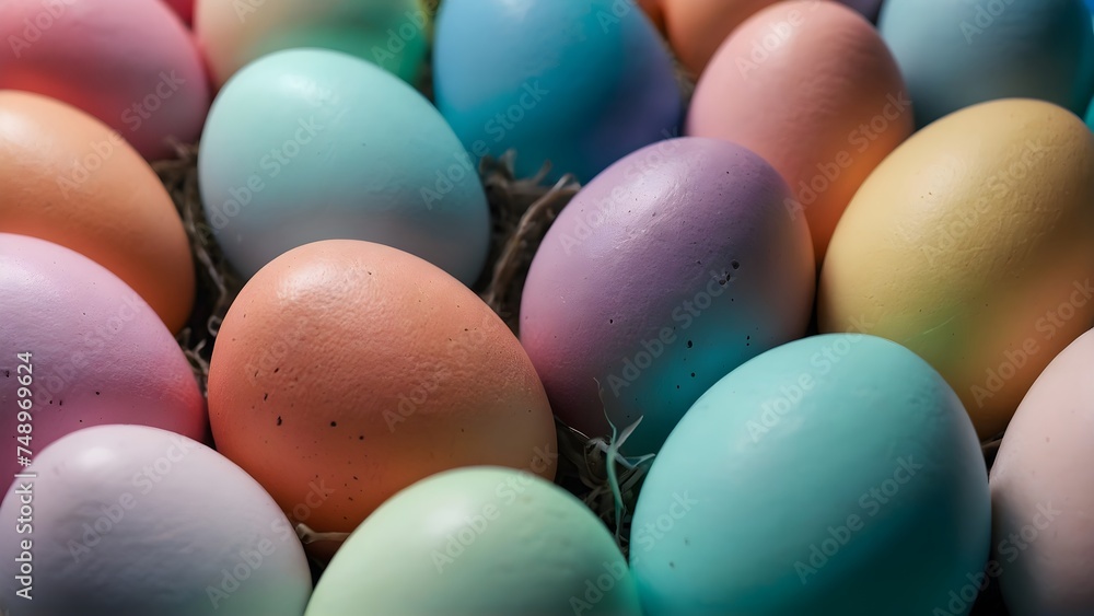 Easter painted eggs on a watercolor background Easter painted eggs on a watercolor background