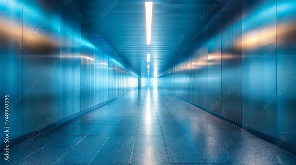Corporate Hallway Blue Background