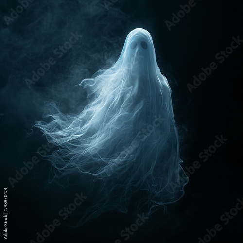 Ghost Spirit Floating Black Background