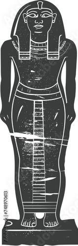 Silhouette ancient egypt sarcophagus black color only