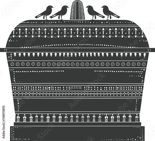 Silhouette ancient egypt sarcophagus black color only