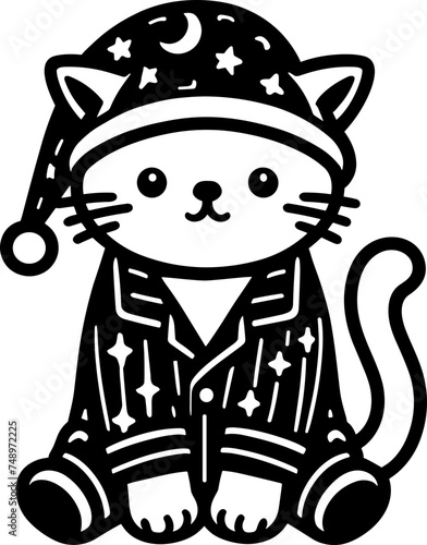 Cat Wearing Pajamas