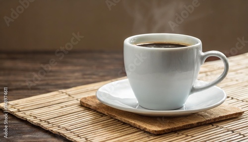 single coffee cup and coaster