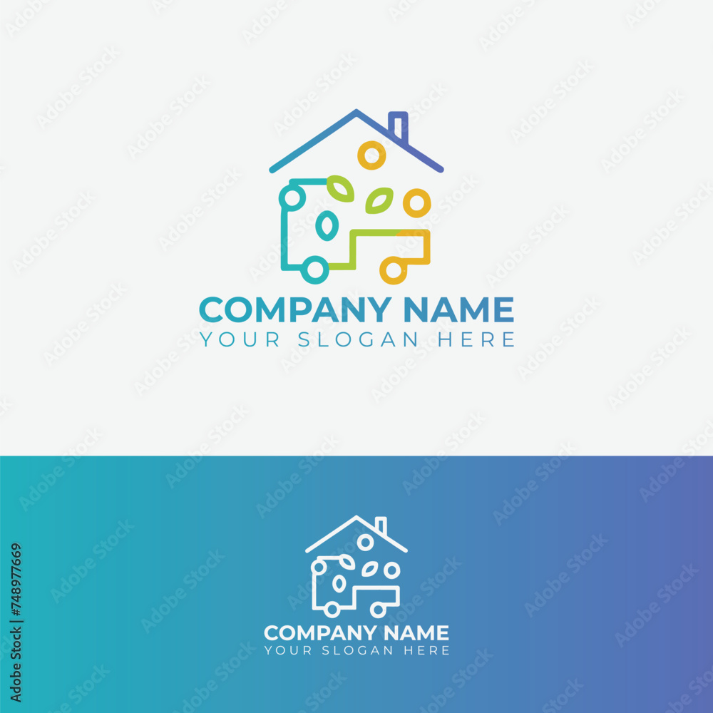 Naklejka premium Illustration House cleaning, home security and business logo concept