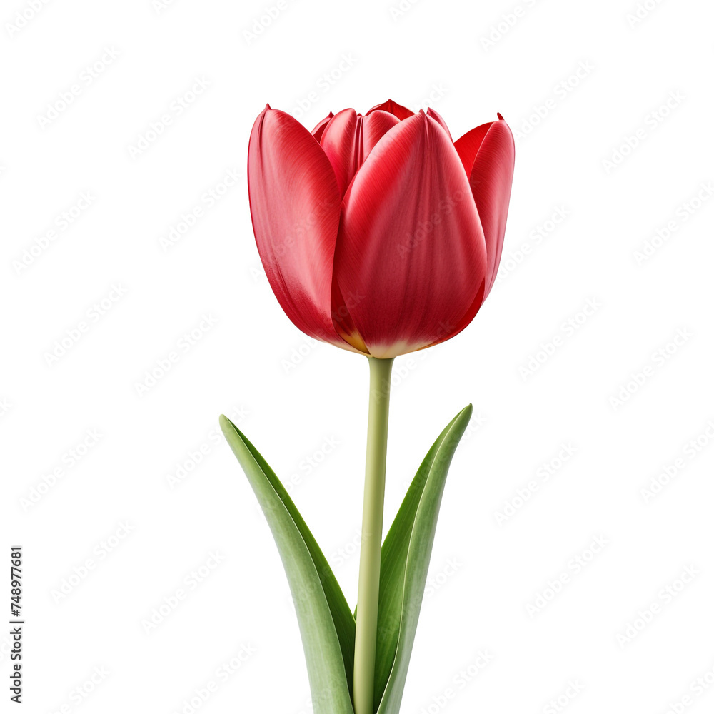 Red tulip close up isolated on transparent background Red tulip close up isolated on transparent background