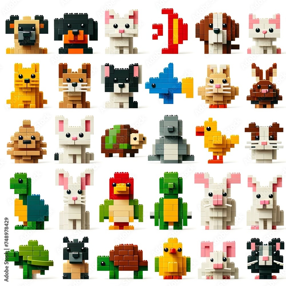 Fototapeta premium style pets icons set