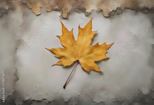 Golden Maple Leaf on Textured Background To further creative work