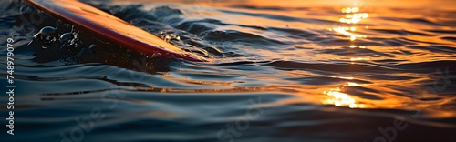 Close-up of a paddle navigating the waters