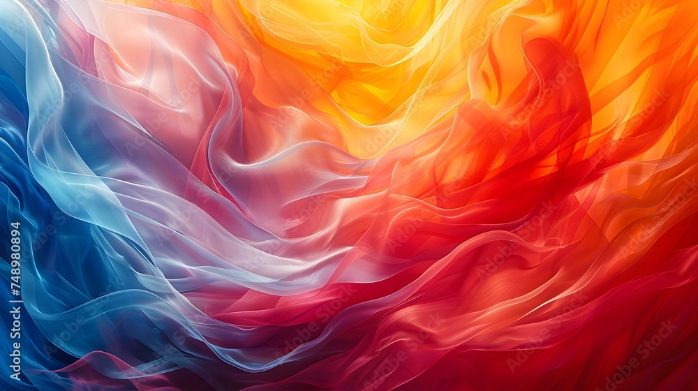 Obraz premium Abstract art blending sound and color evokes emotional connection to auditory stimuli. Concept Abstract Art, Sound, Color, Emotional Connection, Auditory Stimuli