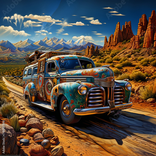 old car traveling aimlessly