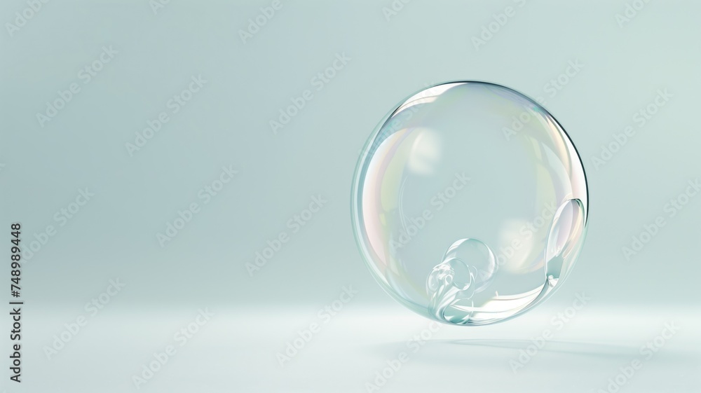 Close-up of a delicate soap bubble reflecting pastel colors Close-up of a delicate soap bubble reflecting pastel colors