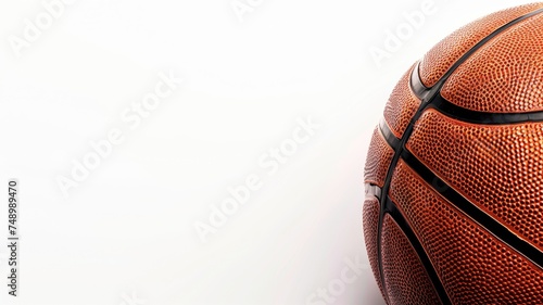 Close-up of a basketball on a white background
