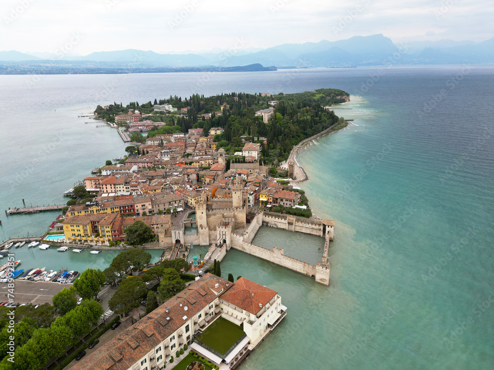 Aerial view of Sirmione, Italy