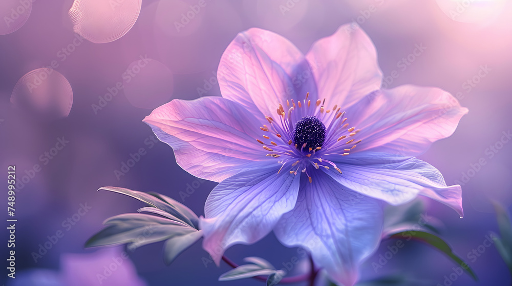 a purple flower with leaves in it is the background a purple flower with leaves in it is the background