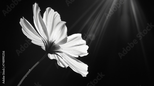 Monochrome Close-up of Flower photo