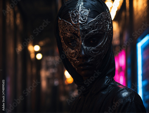 mask on black