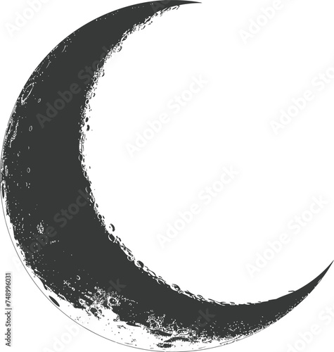Silhouette Crescent Moon black color only