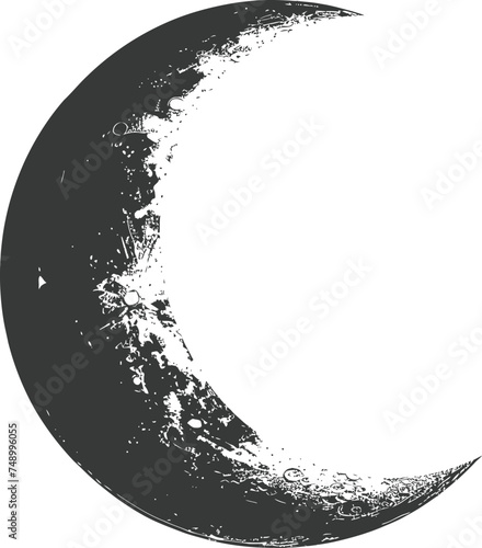 Silhouette Crescent Moon black color only
