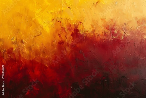 Abstract Painting Featuring Yellow and Red Colors