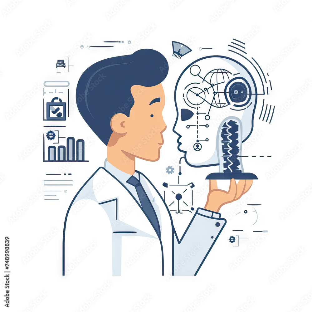 Ethical AI Researcher Investigating AI Ethics - Think Tank. Vector Icon Illustration. Job Icon Concept Isolated Premium Vector. Ethical AI Researcher Investigating AI Ethics - Think Tank. Vector Icon Illustration. Job Icon Concept Isolated Premium Vector.