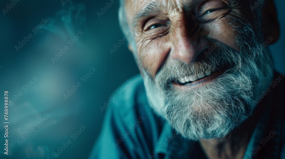 Elderly Man in Blue Shirt Elderly Man in Blue Shirt