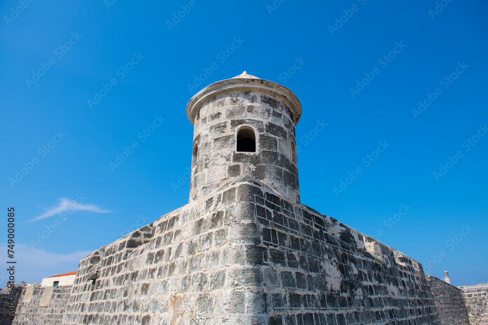 Castillo de San Salvador de la Punta Sentry Box at the mouth of Havana Harbor in Old Havana (La Habana Vieja), Cuba. Old Havana is a World Heritage Site. 