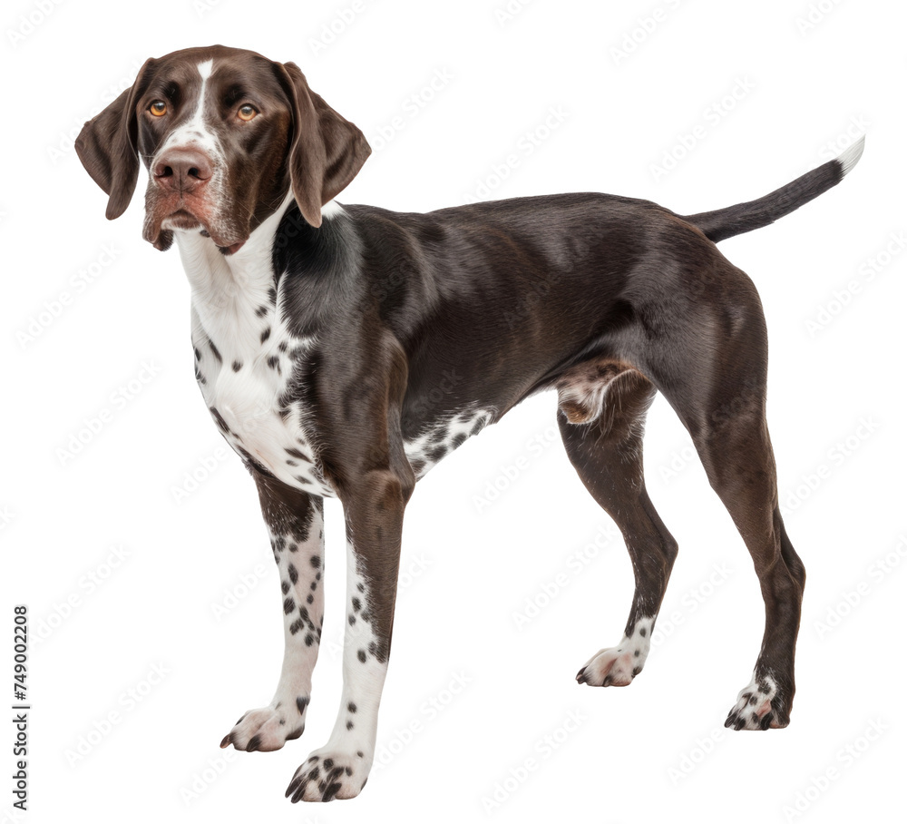 Kurtzhaar in full height. a breed of hunting dogs. Kurtzhaar in full height. a breed of hunting dogs.