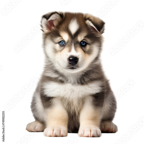 Alaskan malamute puppy  portrait. breed of the sled dog of the North.