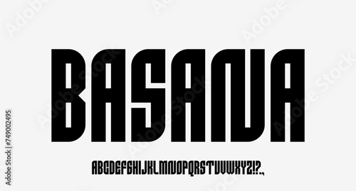 BASANA CONDENSED FONT VECTOR BOLD TYPEFACE EDITABLE