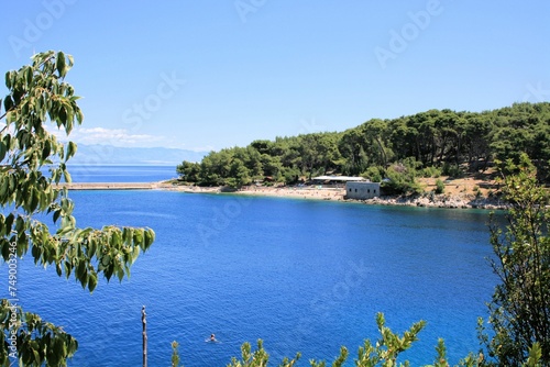 the blue sea near Rovenska, island Losinj, Croatia photo