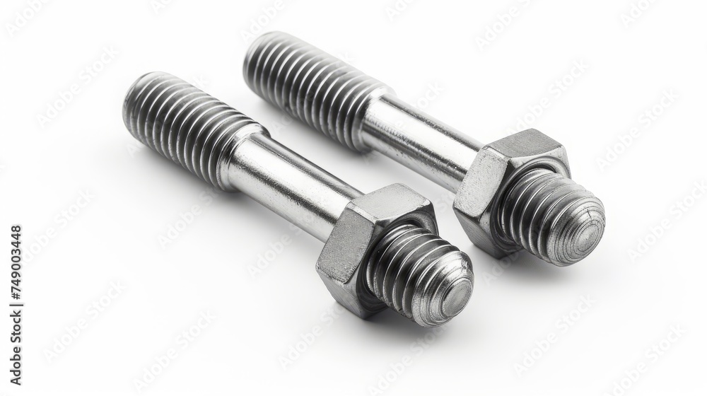 metal bolts on white background. metal bolts on white background.