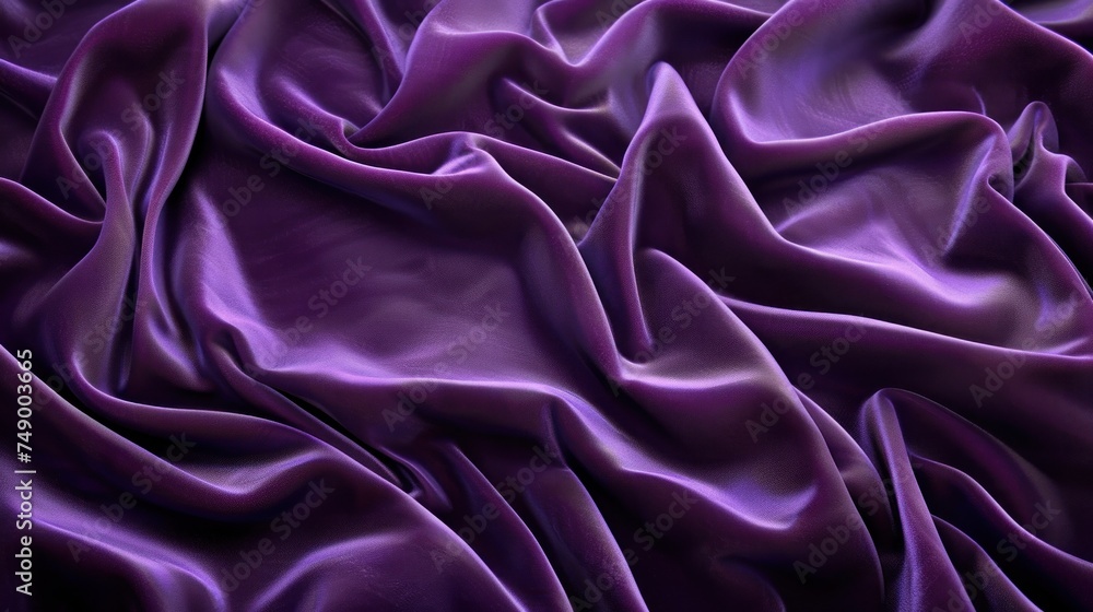 Obraz premium Violet crumpled silky fabric texture banner