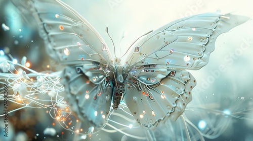 butterfly futuristic illustration. #749003666