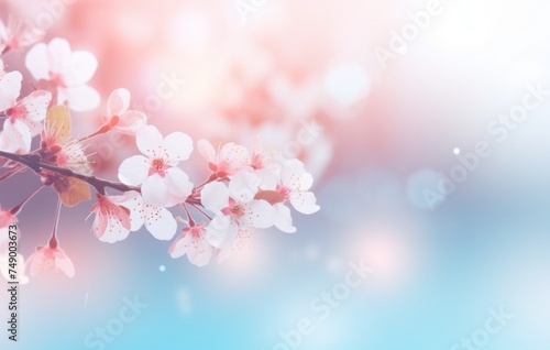 shows a bright color white and pink sakura blossom background © camelia