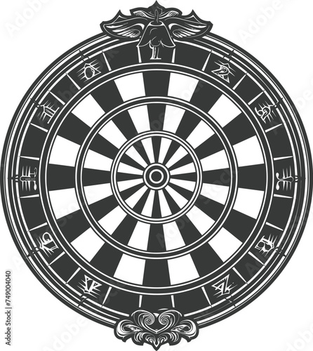 Silhouette dart game board black color only full