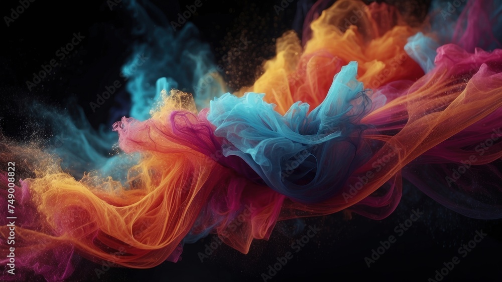Obraz premium Technology particle abstract background with vibrant colors and dynamic motion