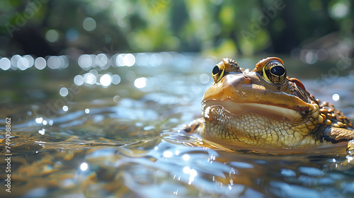 frog in pond