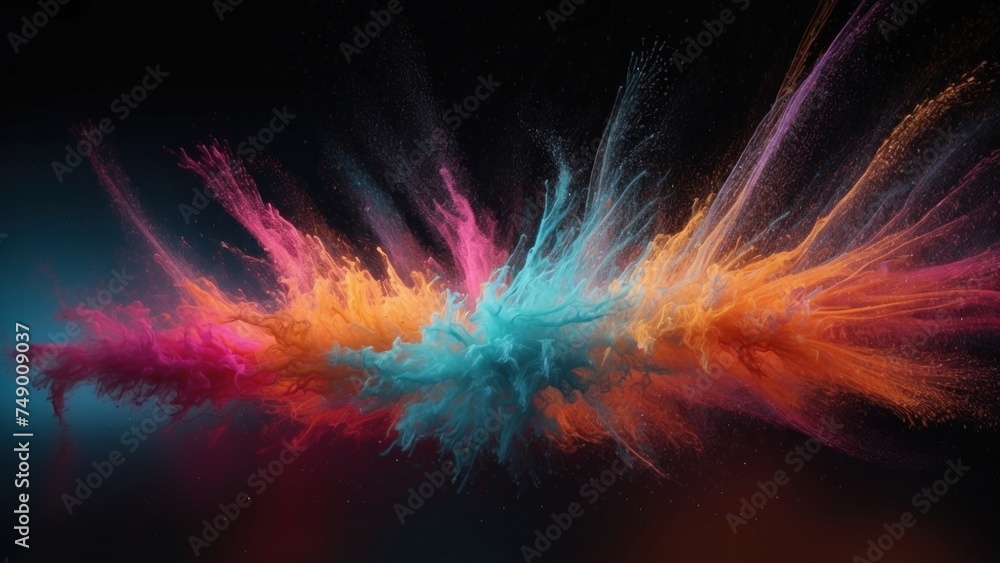 Fototapeta premium Technology particle abstract background with vibrant colors and dynamic motion