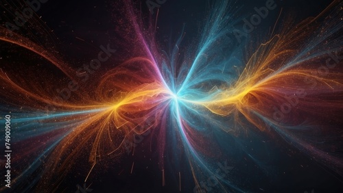 Technology particle abstract background with vibrant colors and dynamic motion