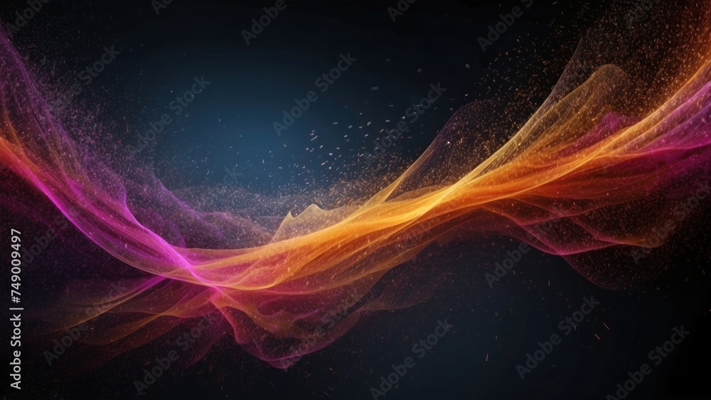 Fototapeta premium Technology particle abstract background with vibrant colors and dynamic motion