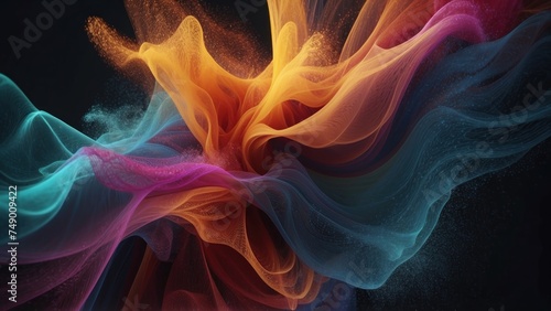 Technology particle abstract background with vibrant colors and dynamic motion