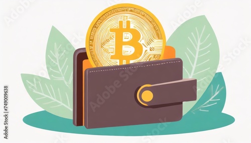 Generated image of bitcoin in a wallet 