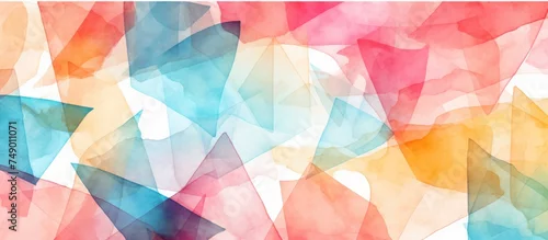 Panel kuchenny z motywem A patchy fashion design featuring abstract geometric shapes in a multitude of different colors, creating a simple watercolor background. This dirty art backdrop showcases an abstract simple ornament
