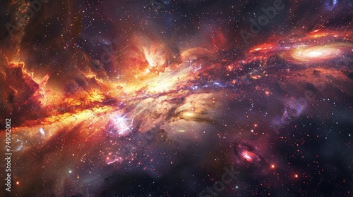 Cosmic art  science fiction wallpaper. Beauty of deep space. Billions of galaxies in the universe.