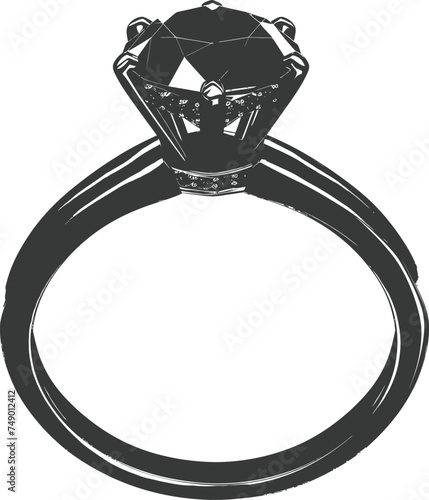 Silhouette Diamond ring black color only full