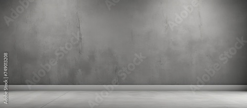 A black and white photo showcasing an empty room with a grey wall and cement floor. The room is devoid of any furniture or decorations, providing a stark and minimalistic look.